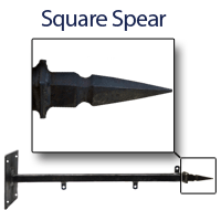 Square Spear - 36" <font color=#FF0000>Fixed</font> - <font color=#FF0000>Wall Mount</font> Straight Arm Bracket