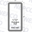 Aluminum Tubing, Rectangle (1" x 2" x 1/10")