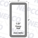 Aluminum Tubing, Rectangle (1" x 2" x 1/8") Heavy Wall