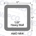Aluminum Tubing, Square (1" x 1" x 1/8") Heavy Wall