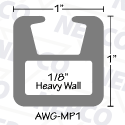 Aluminum Staple System Tubing, Square (1" x 1" x 1/8")