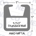 Aluminum Staple System Tubing, Square (1" x 1" x 1/10")