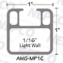 Aluminum Staple System Tubing, Square (1" x 1" x 1/16")