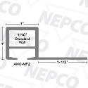 Aluminum Staple System Tubing, Square (1" x 1" x 1/10") w/1-1/2" Flange