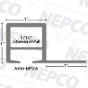 Aluminum Staple System Tubing, Square (1" x 1" x 1/10") w/1" Flange