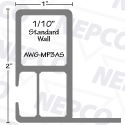 Aluminum Staple System Tubing, Rectangle (1" x 2" x 1/10") w/ 1" Flange