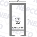 Aluminum Staple System Tubing, Rectangle (1" x 2" x 1/8") Heavy Wall