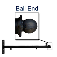 Ball End - 36" <font color=#FF0000>Fixed</font> - <font color=#FF0000>Pole Mount</font> Straight Arm Bracket