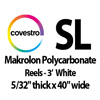 Tuffak Polycarbonate Reels - 3' White (5/32" thick x 40" wide Roll)