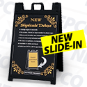 Deluxe Slide-In Signicade, Folding A-Frame (24"w x 36"h) Black