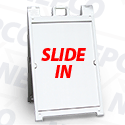 Deluxe Slide-In Signicade, Folding A-Frame (24"w x 36"h) White