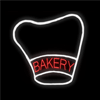 "Bakery" In Live Chefs Hat Neon Sign - (24" x 24")