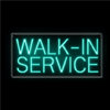 "Walk-In Service" Neon Sign - (16" x 34")
