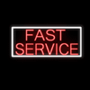 "Fast Service" Neon Sign - (16" x 34")