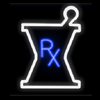 "Rx" With Mortar & Pestle Graphic Neon Sign - (34" x 26")