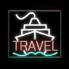 "Travel" Custom Ship Graphic Neon Sign - (32" x 33")