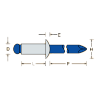 Rivet AA Series -Aluminum 1/2" Grip, 3/16" DIAM