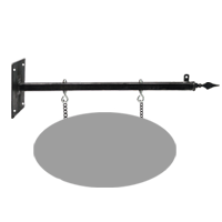 Flat Spear - 48" <font color=#FF0000>Adjustable</font>  - <font color=#FF0000>Wall Mount</font> Straight Arm Bracket