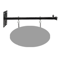 Flat End - 60" <font color=#FF0000>Adjustable</font>  - <font color=#FF0000>Wall Mount</font> Straight Arm Bracket