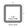 Aluminum Tubing, Square (1" x 1" x 1/8") Heavy Wall