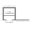 Aluminum Staple System Tubing, Square (1" x 1" x 1/10") w/1" Flange