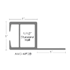 Aluminum Staple System Tubing, Square (1" x 1" x 1/10") w/1" Flange (Side Staple)