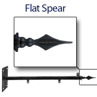 Flat Spear - 36" <font color=#FF0000>Fixed</font> - <font color=#FF0000>Wall Mount</font> Straight Arm Bracket