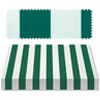 Recacril Acrylic Awning Fabric, Green/White (47" x Cut Yardage) Stripes