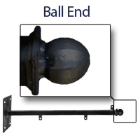 Ball End - 60"<font color=#FF0000> Fixed</font> - <font color=#FF0000>Wall Mount</font> Straight Arm Bracket