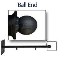 Ball End - 48" <font color=#FF0000>Fixed</font> - <font color=#FF0000>Wall Mount</font> Straight Arm Bracket