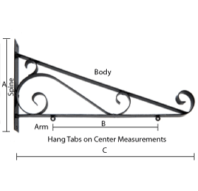 36" Economy Scroll Bracket - Hanging Sign Bracket