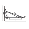 54" Chatham Scroll Bracket - Hanging Sign Bracket