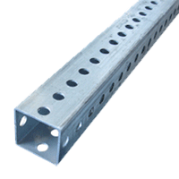 Galvanized Steel Inground Anchor Base, Perforated, Square (2")