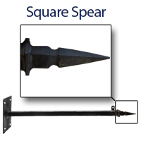 Square Spear - 48" <font color=#FF0000>Adjustable</font>  - <font color=#FF0000>Wall Mount</font> Straight Arm Bracket