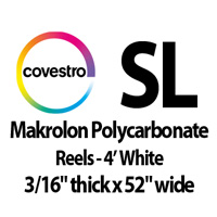 Tuffak Polycarbonate Reels - 4' White (3/16" thick x 52" wide Roll)