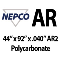 AR Polycarbonate Sheet, Abrasion-Resistant, Clear - 44" x 92" x .040"