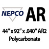 AR Polycarbonate Sheet, Abrasion-Resistant, Clear - 44" x 92" x .040"