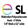 Tuffak Polycarbonate Reels - 4' White (1/8" thick x 52" wide Roll)