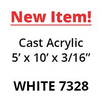 Cast Acrylic Sheeting, White (#7328) - (5' x 10' x 3/16")