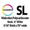 Tuffak Polycarbonate Reels - 6' White (3/16" thick x 76" wide Roll)