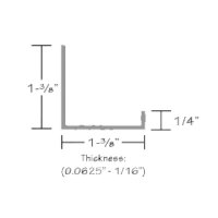 Molding, Black (1-3/8" x 1-3/8" x 1/4" x 24'5" Lengths)