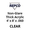 Non-Glare Thick Acrylic, Clear (4' x 8' x .060)