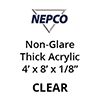 Non-Glare Thick Acrylic, Clear (4' x 8' x .1/8")