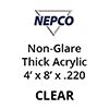 Non-Glare Thick Acrylic, Clear (4' x 8' x .220)