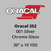 Oracal 352 - 001 Silver Chrome Gloss - (30" x 10yd) - Perforated