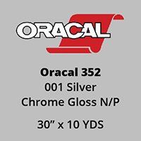 Oracal 352 - 001 Silver Chrome Gloss - (30" x 10yd) - Non-Perforated
